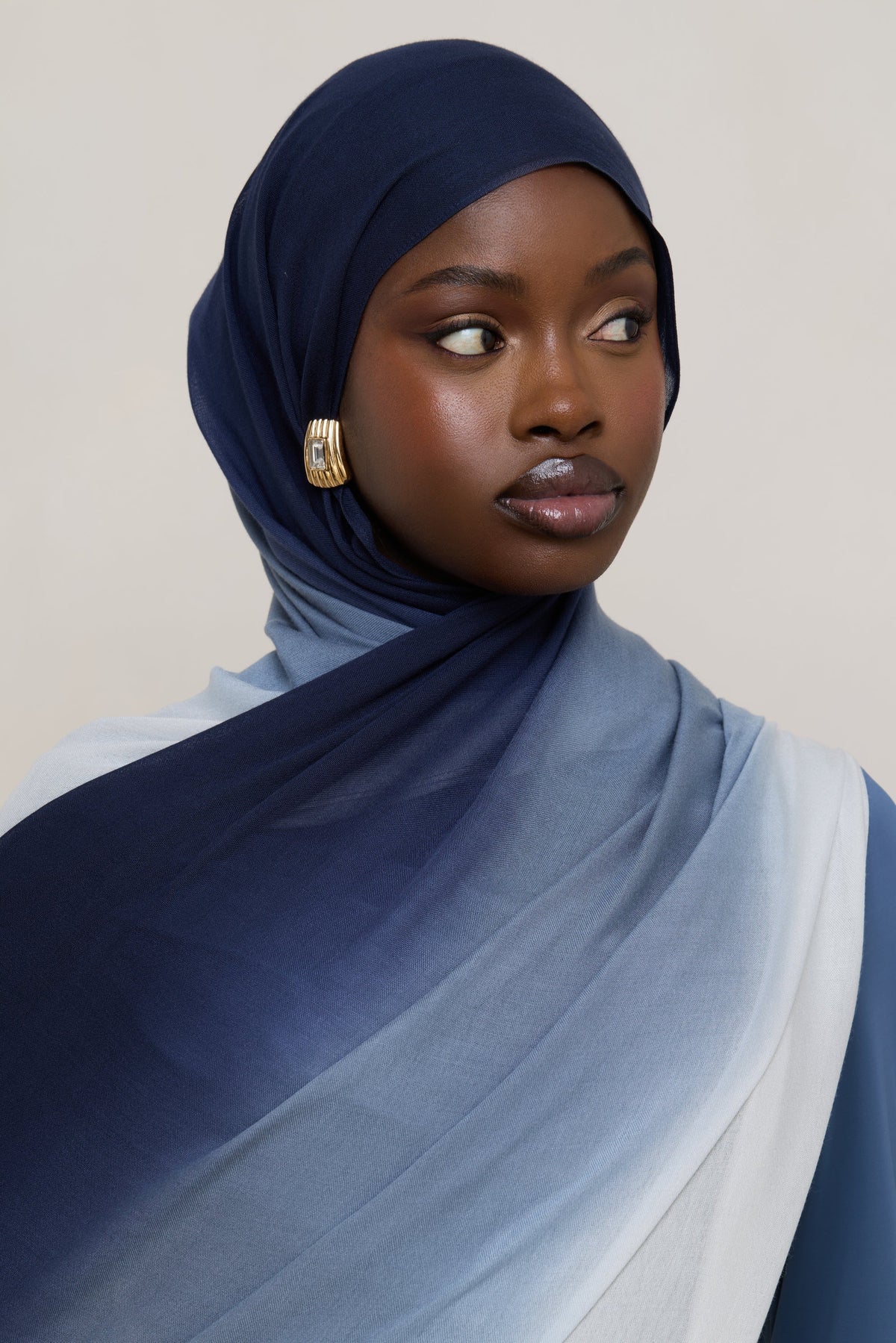 Ombre Modal Hijab - Midnight Mist