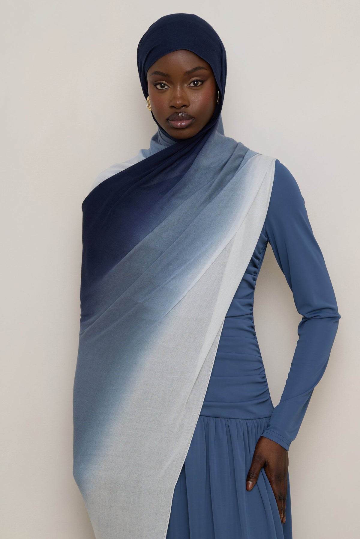 Ombre Modal Hijab - Midnight Mist