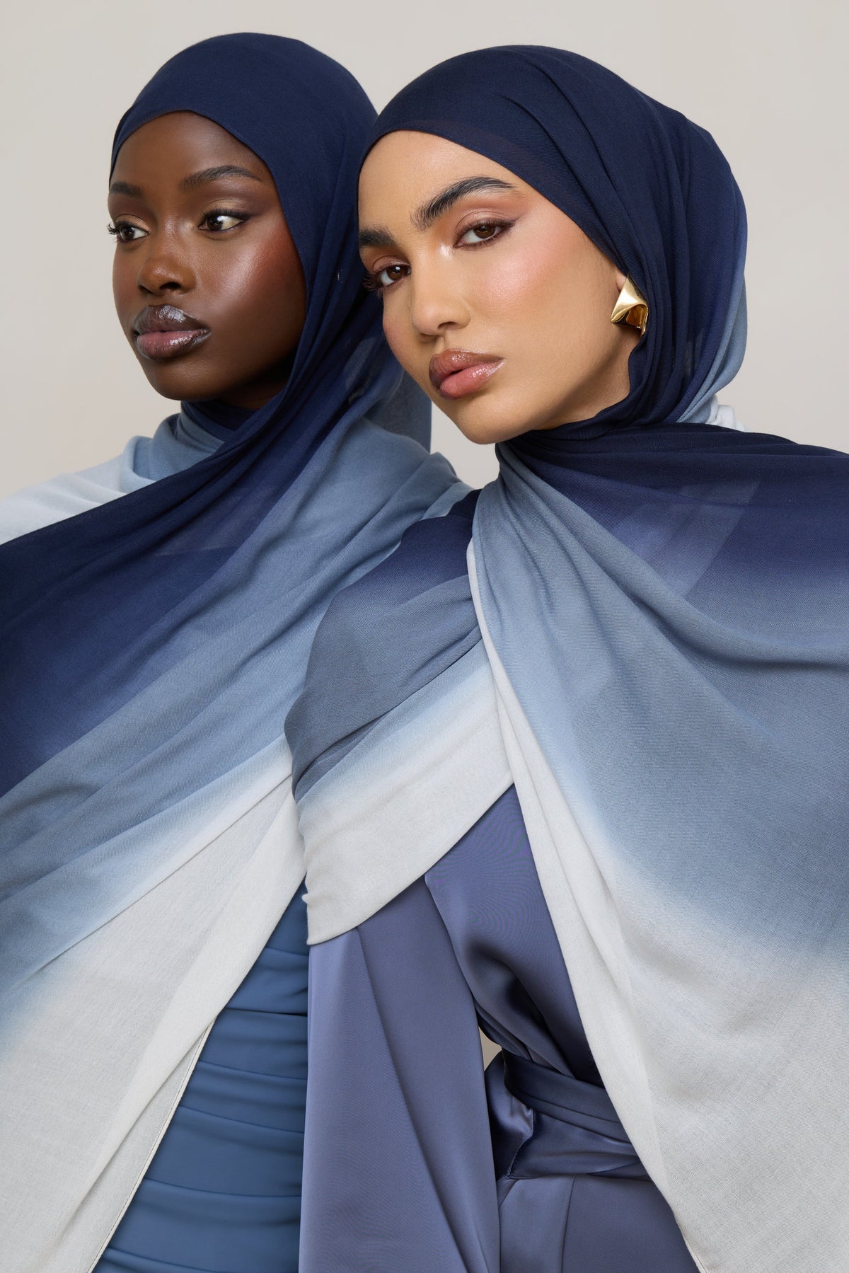 Ombre Modal Hijab - Midnight Mist