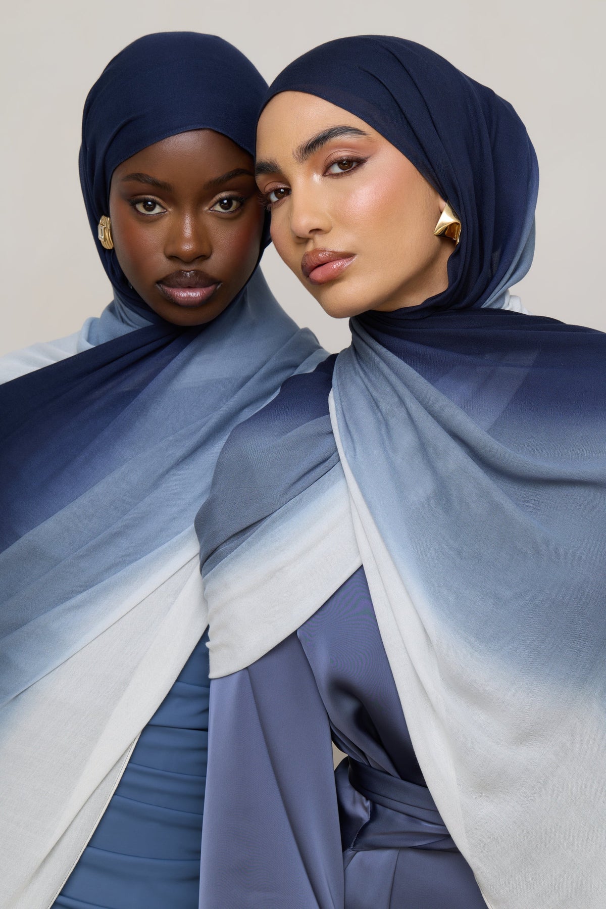 Ombre Modal Hijab - Midnight Mist