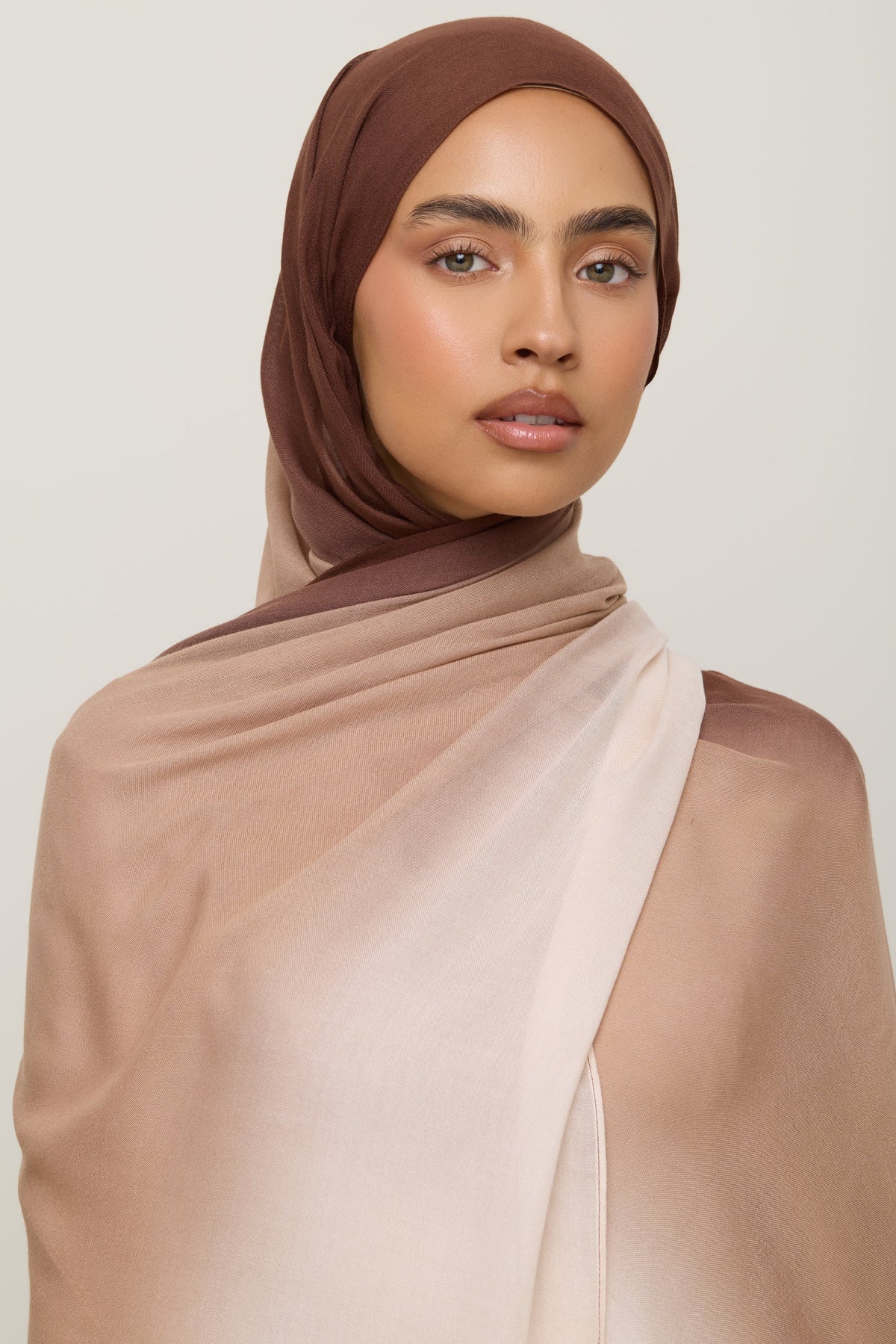 Ombre Modal Hijab - Nougat Sand