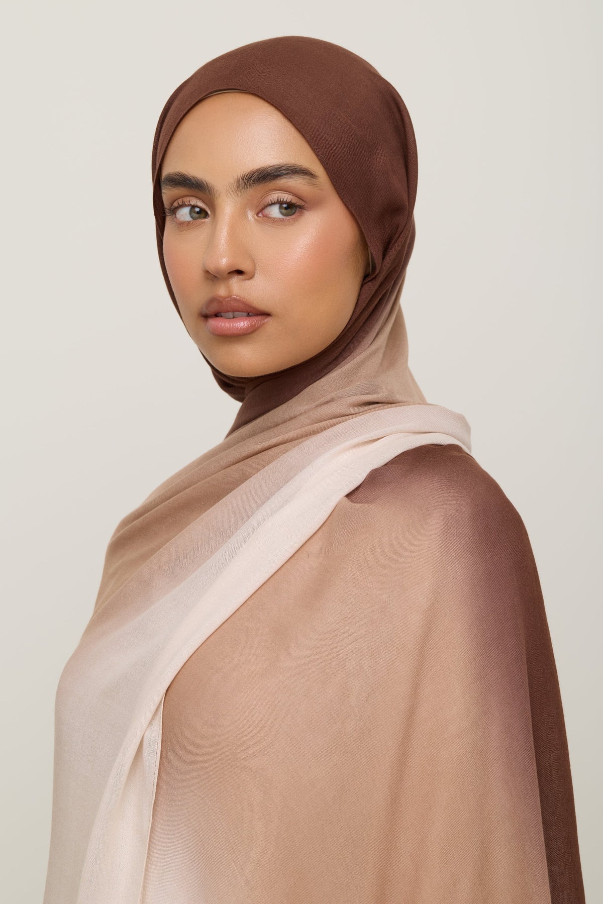 Ombre Modal Hijab - Nougat Sand