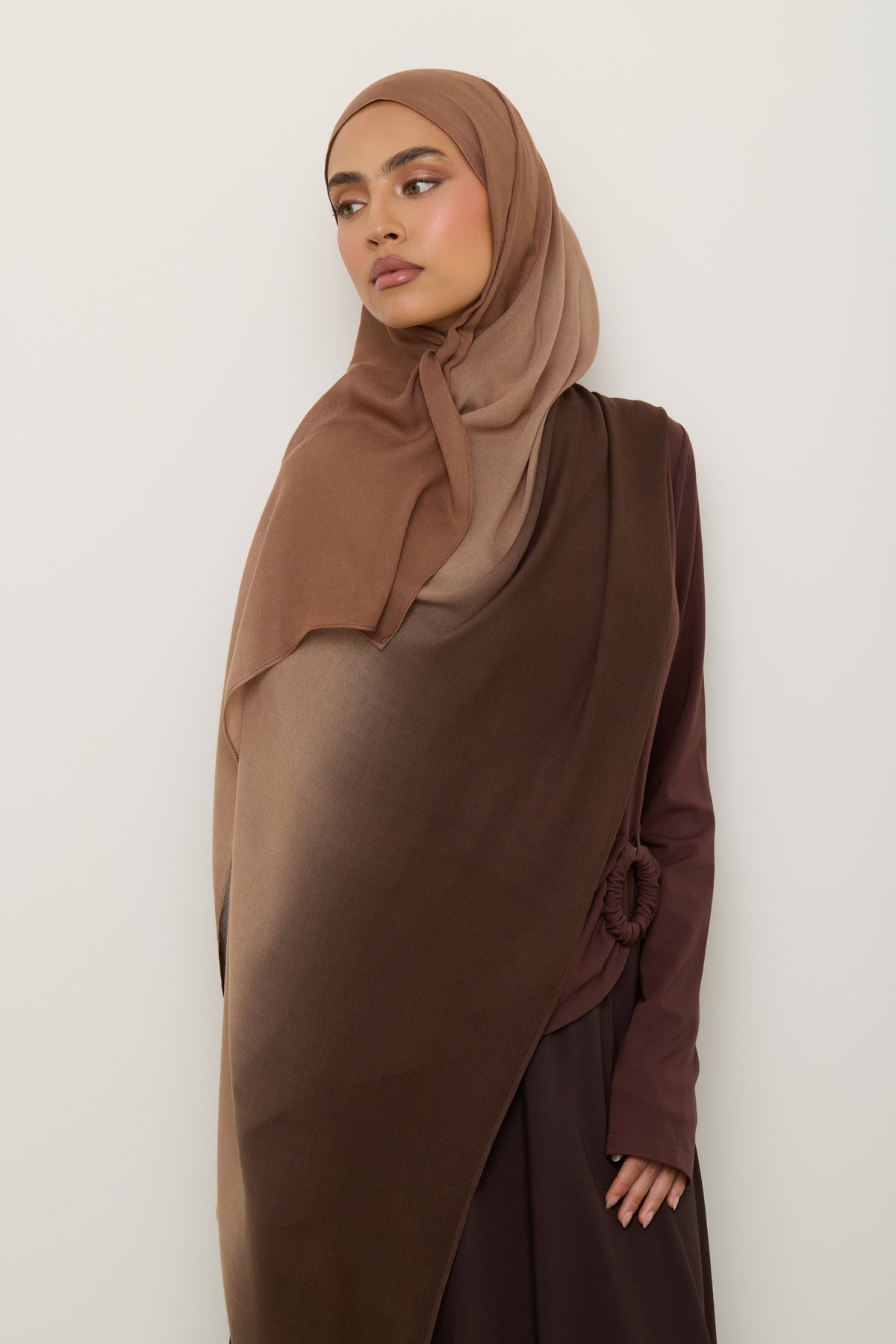 Ombre Modal Hijab - Nutmeg Latte