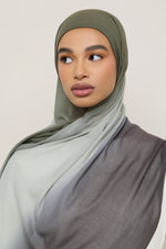 Ombre Modal Hijab - Olive Grey