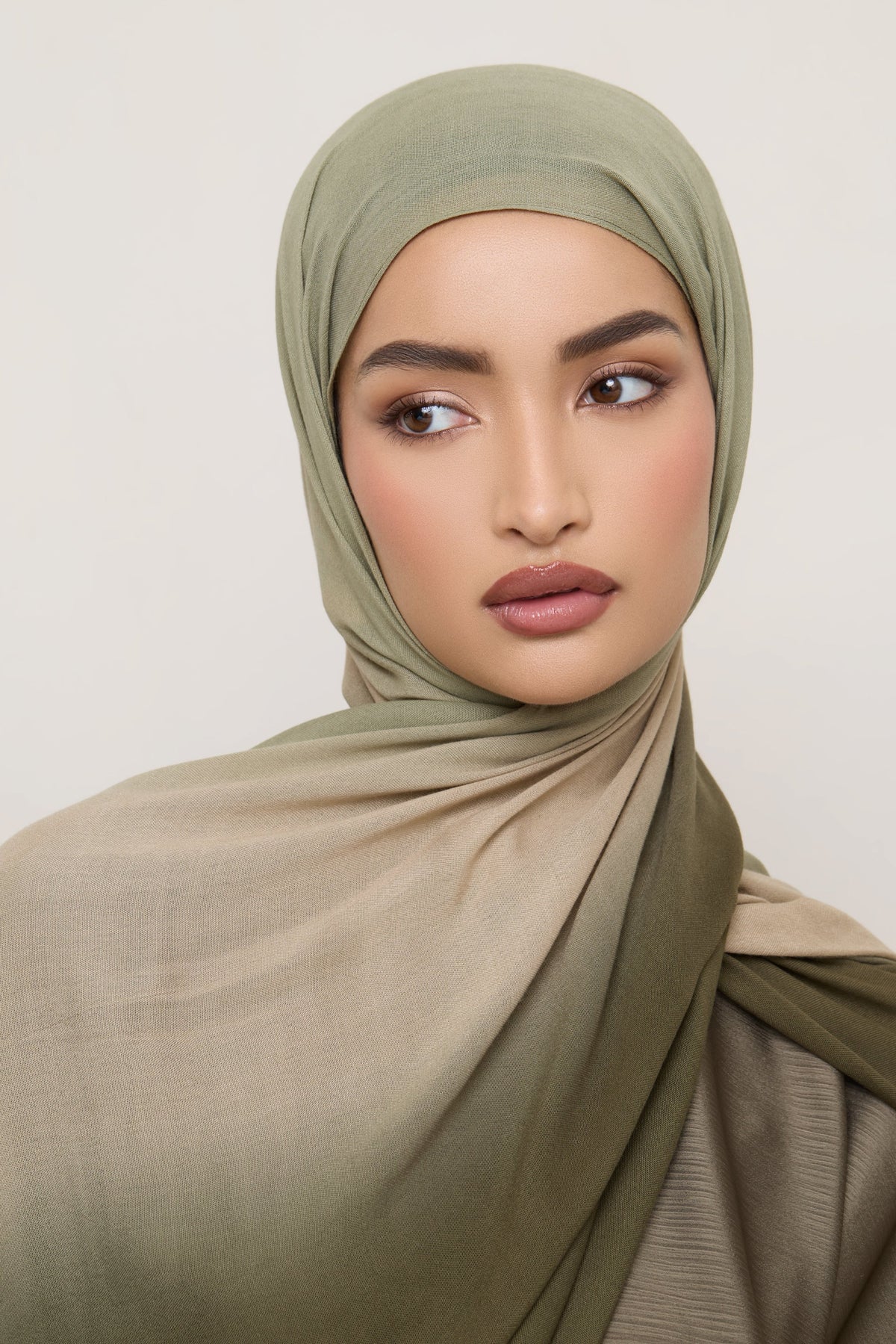 Ombre Modal Hijab - Olive Nougat