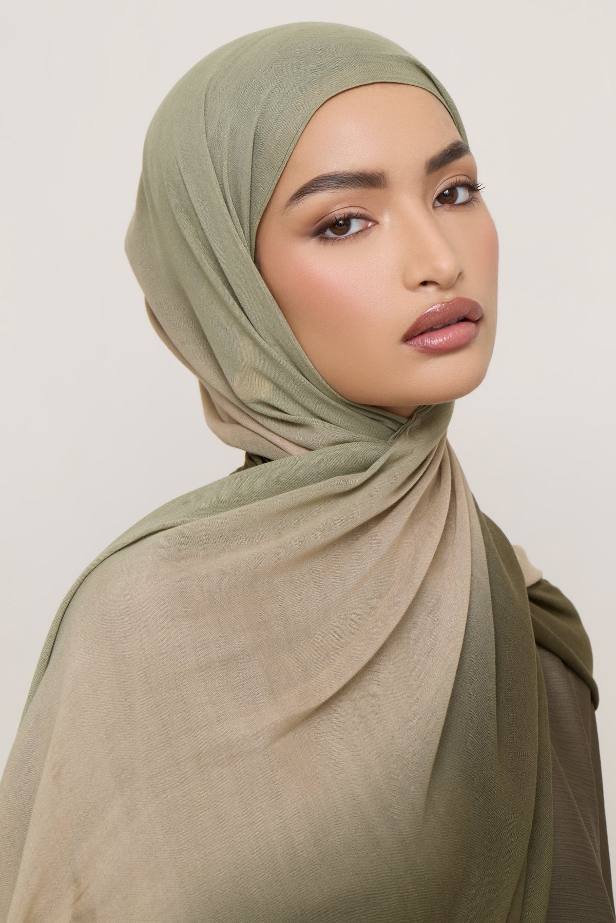 Ombre Modal Hijab - Olive Nougat