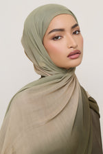 Ombre Modal Hijab - Olive Nougat