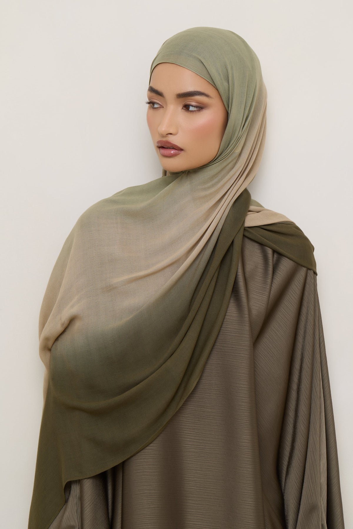 Ombre Modal Hijab - Olive Nougat