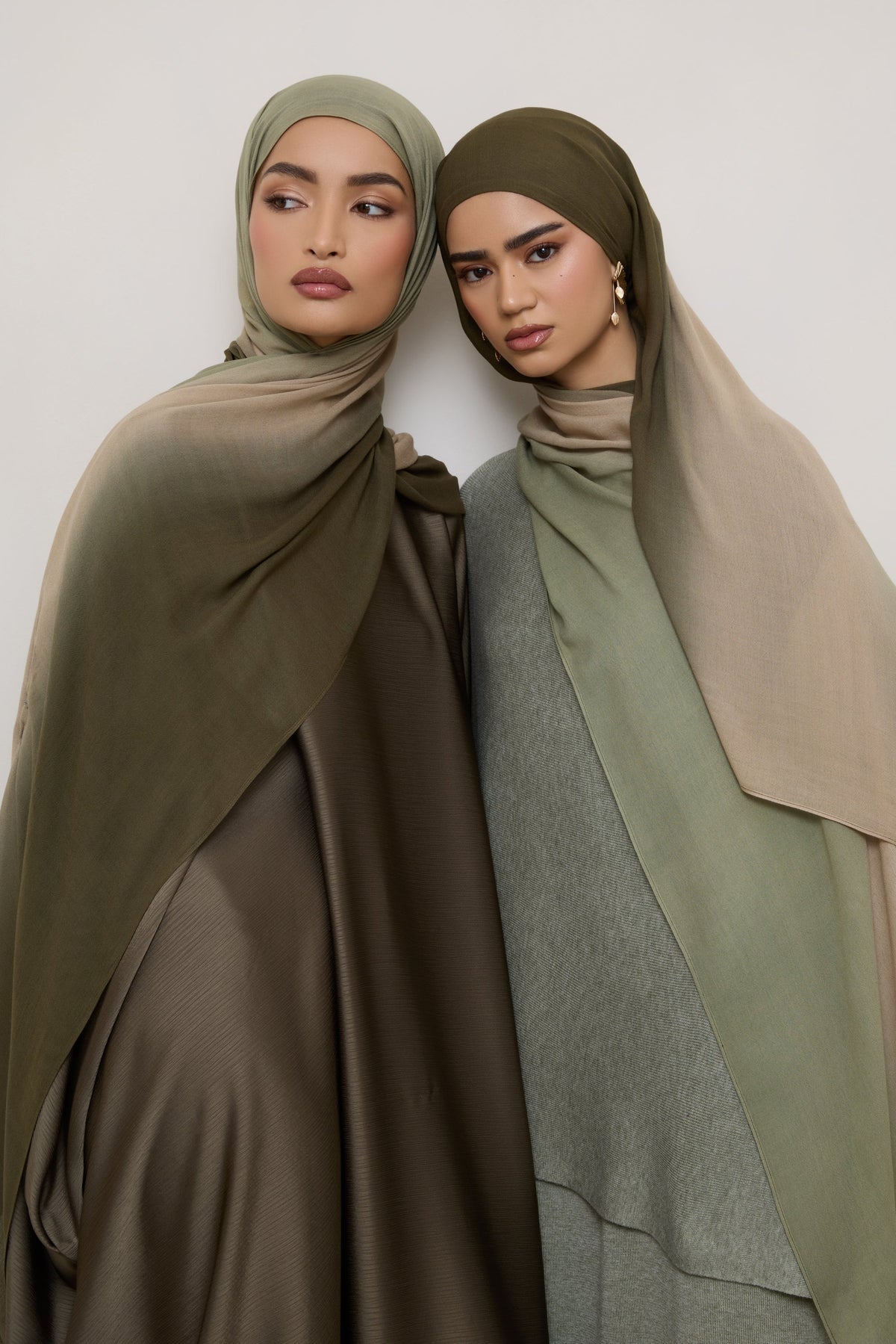 Ombre Modal Hijab - Olive Nougat