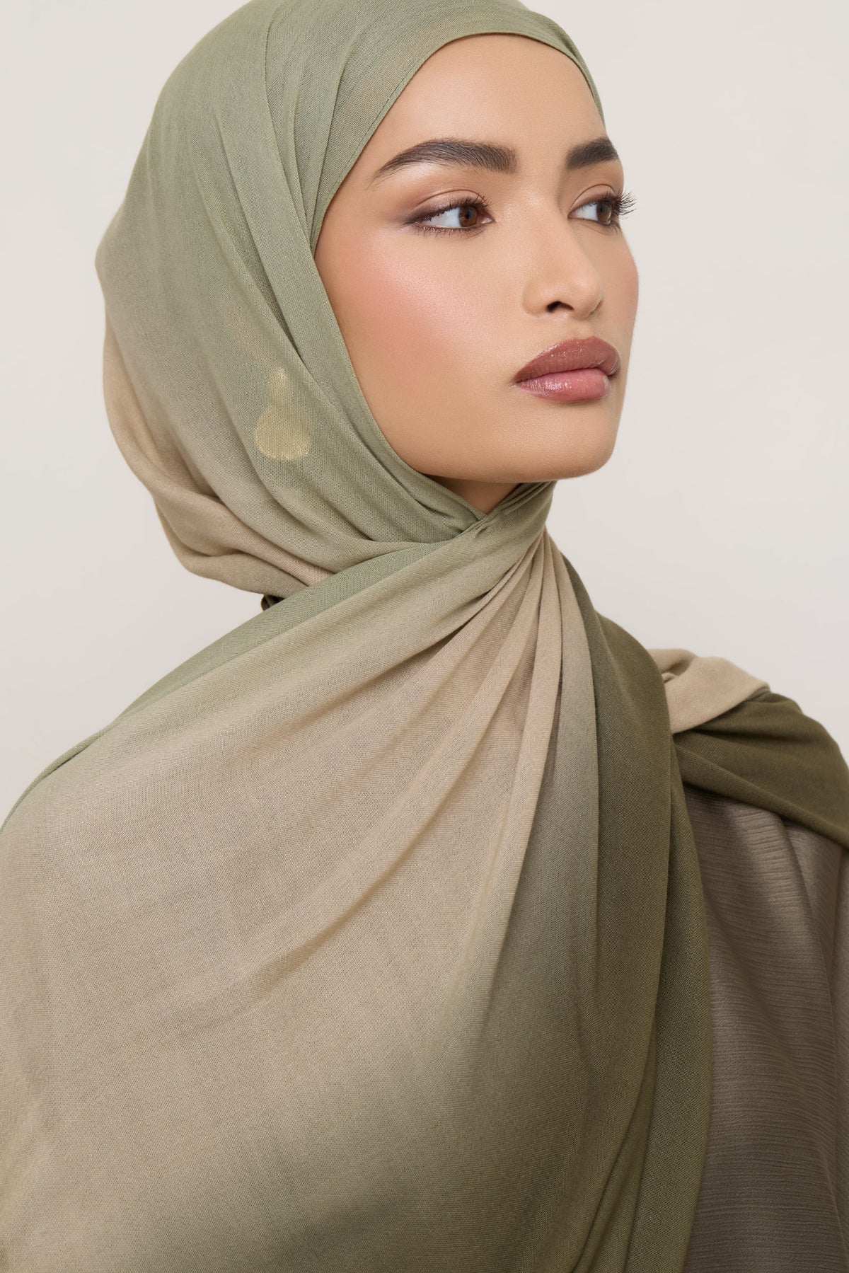 Ombre Modal Hijab - Olive Nougat