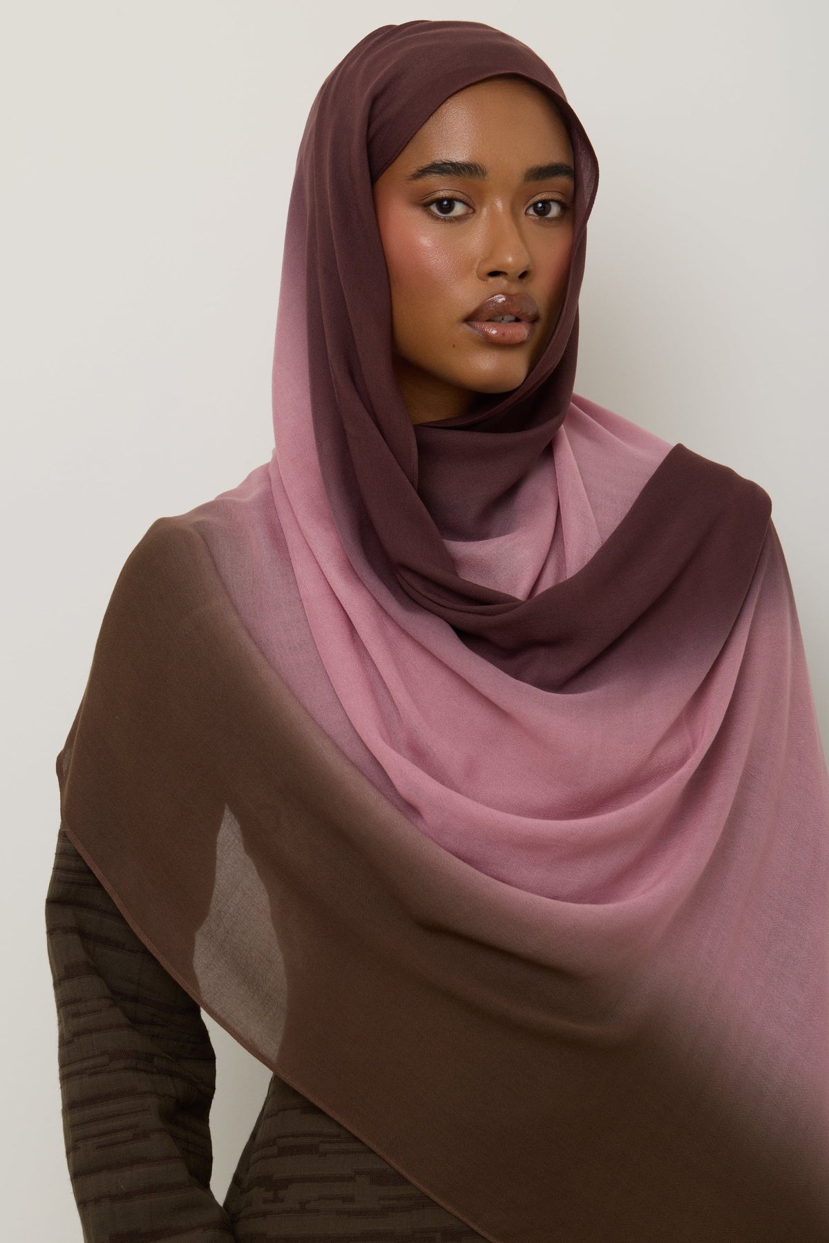Ombre Modal Hijab - Plum Fudge