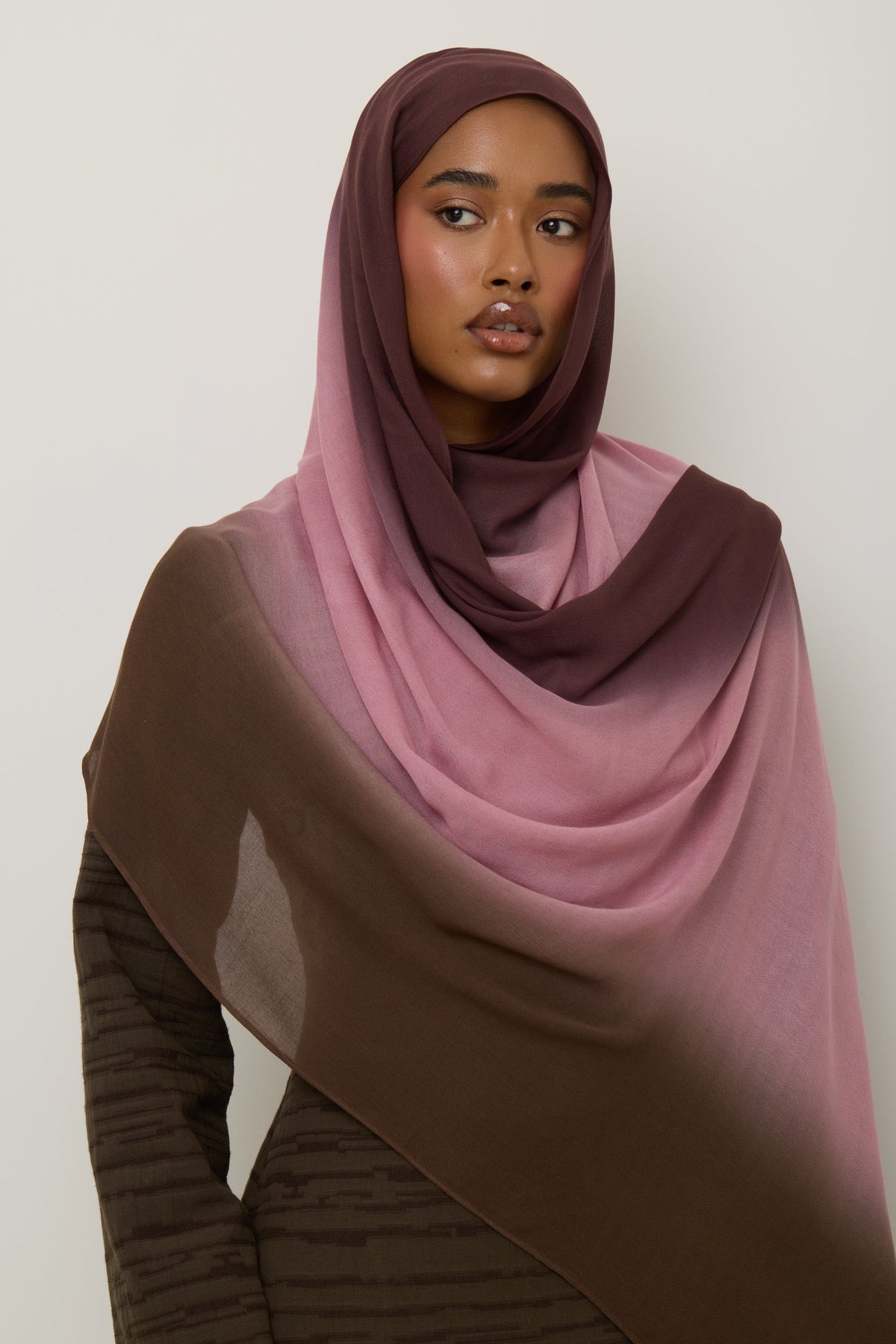 Ombre Modal Hijab - Plum Fudge