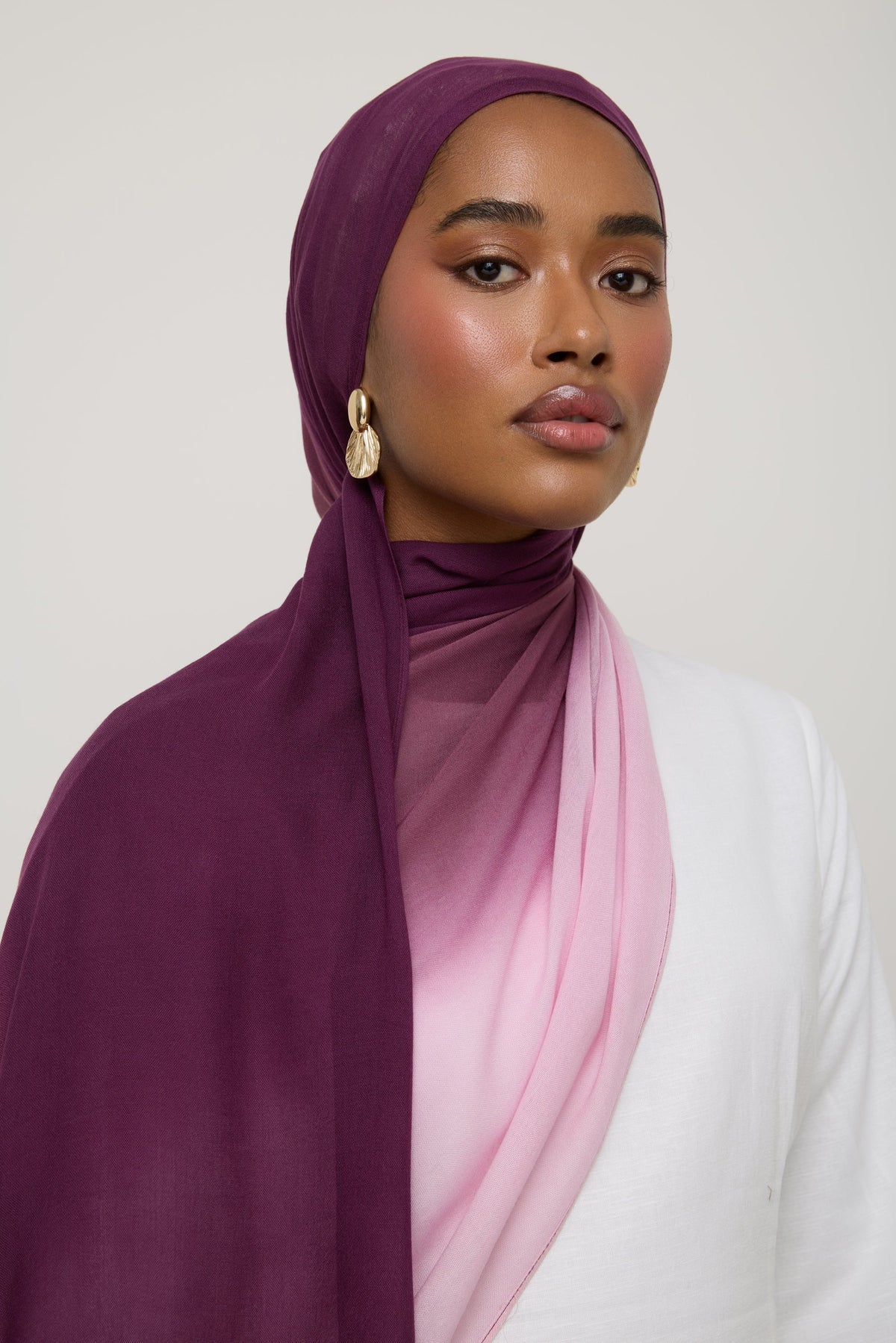 Ombre Modal Hijab - Royal Plum
