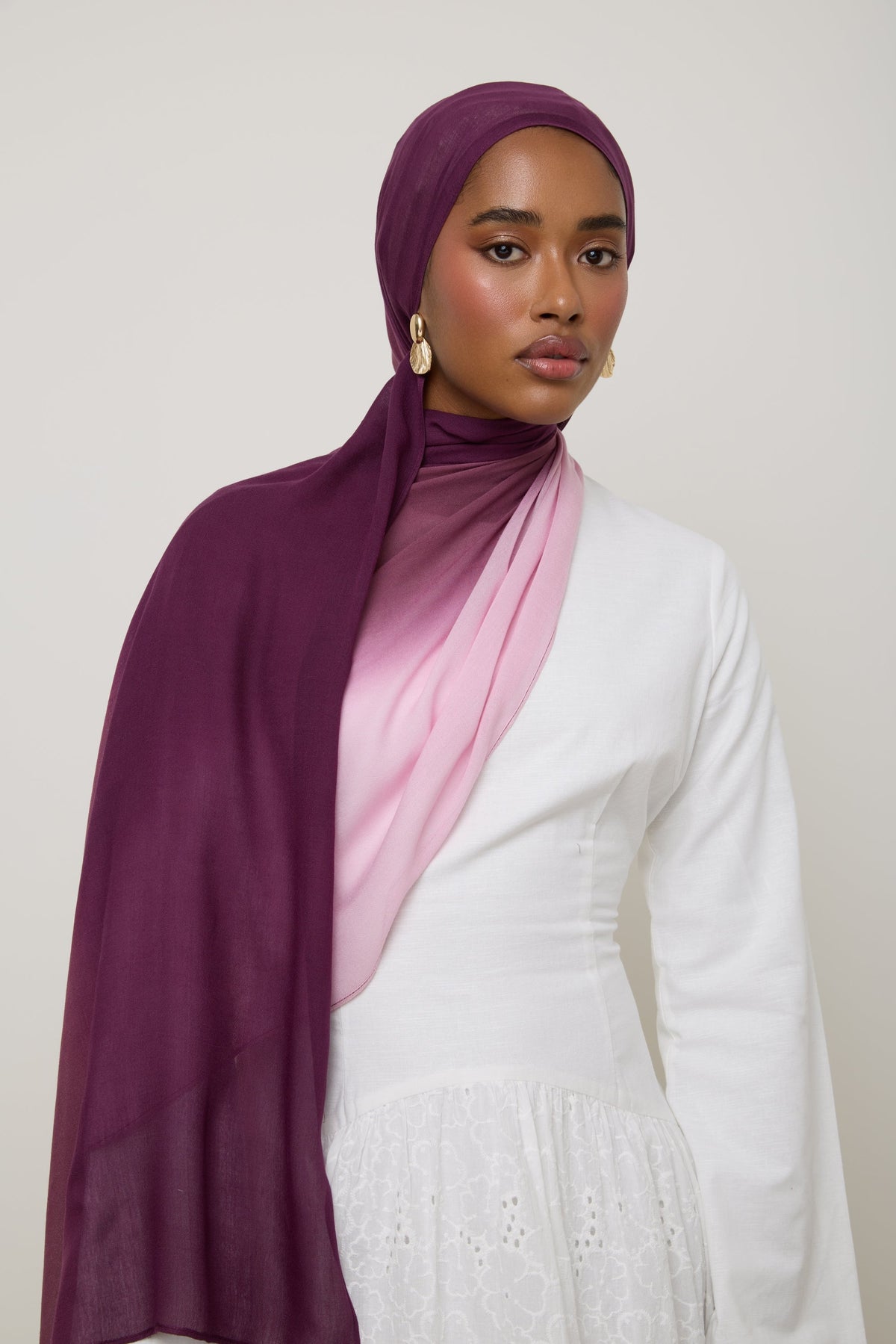Ombre Modal Hijab - Royal Plum
