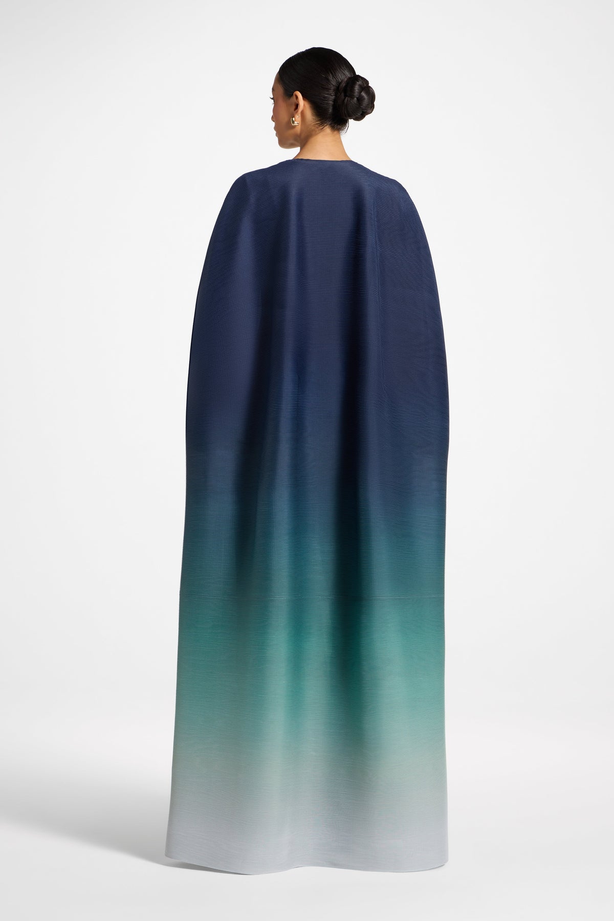 Ombre Pleated Open Abaya - Rainforest Mist
