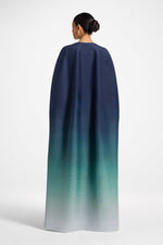 Ombre Pleated Open Abaya - Rainforest Mist