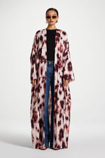 Open Abaya - Spotted Plum