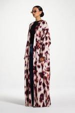 Open Abaya - Spotted Plum