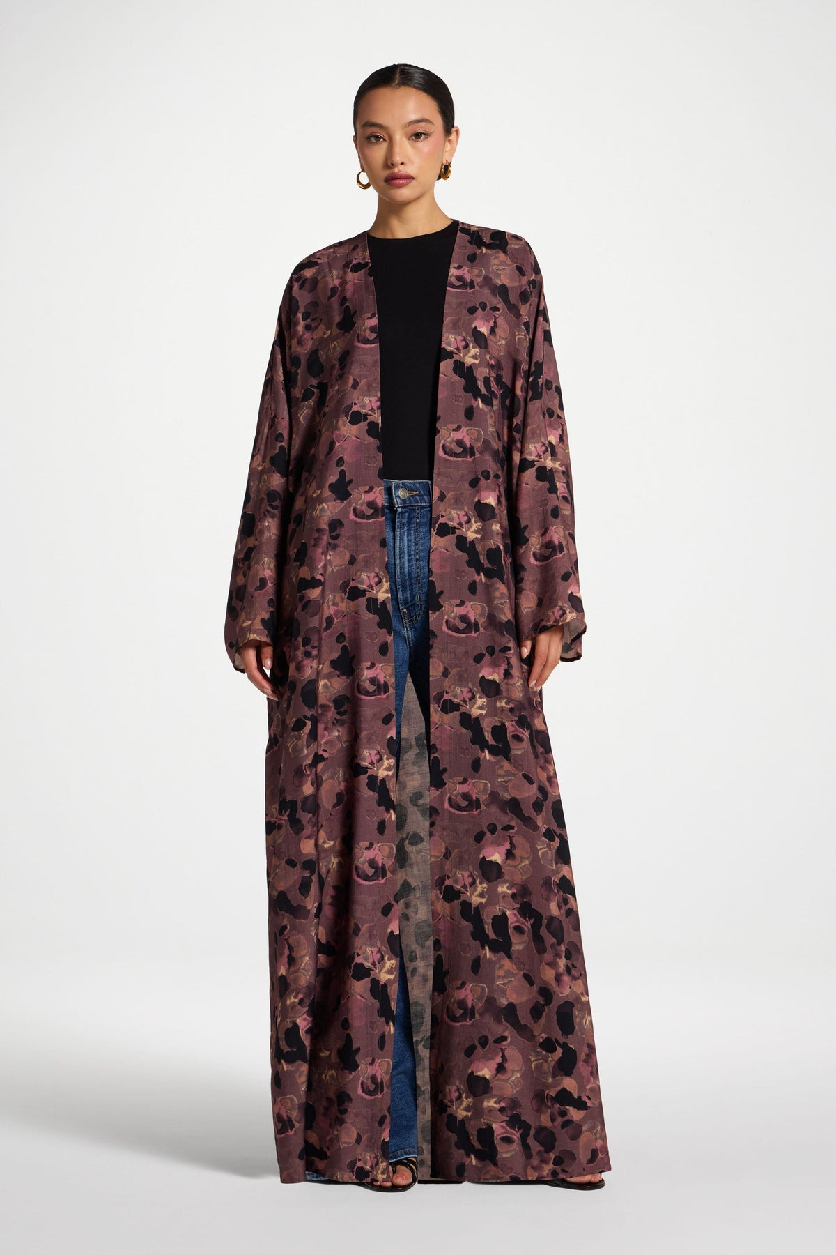 Open Abaya - Watercolor Bloom