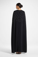 Pearl Cape Maxi Dress - Black