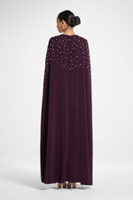 Pearl Cape Maxi Dress - Chocolate Plum