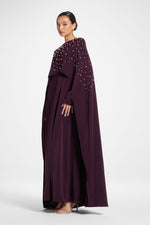 Pearl Cape Maxi Dress - Chocolate Plum