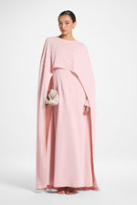 Pearl Cape Maxi Dress - Pink