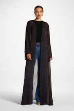 Pearl Embellished Open Abaya - Cove