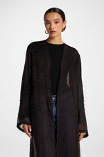 Pearl Embellished Open Abaya - Cove