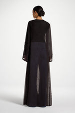 Pearl Embellished Open Abaya - Cove