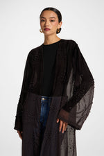 Pearl Embellished Open Abaya - Cove