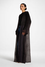 Pearl Embellished Open Abaya - Cove