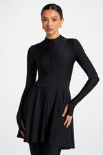 Peplum Swimsuit Tunic - Black