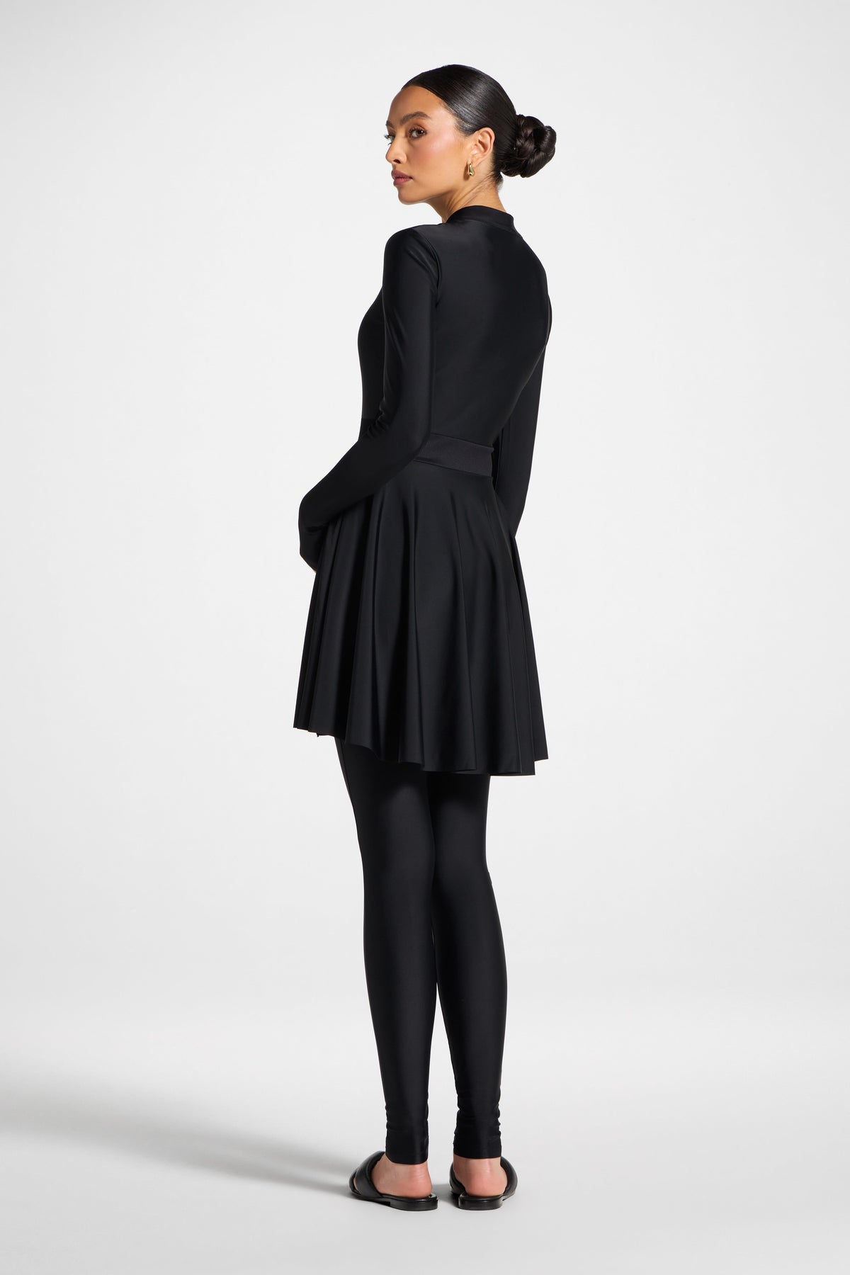 Peplum Swimsuit Tunic - Black