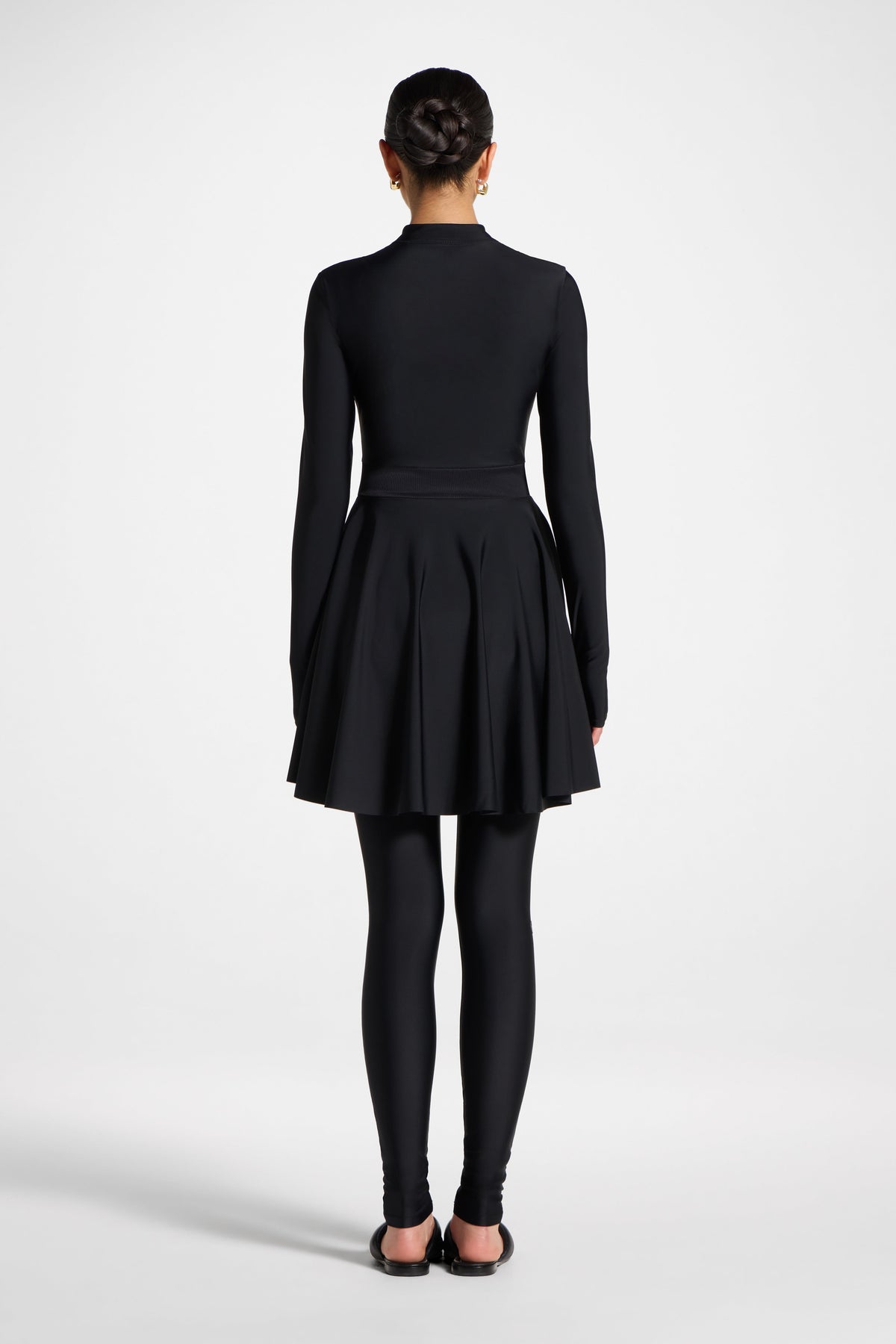 Peplum Swimsuit Tunic - Black