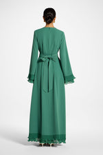 Plisse Sleeve Maxi Dress - Basil