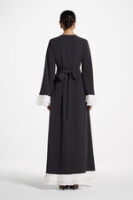 Plisse Sleeve Maxi Dress - Black