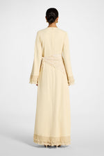 Plisse Sleeve Maxi Dress - Custard