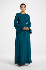 Plisse Sleeve Maxi Dress - Deep Sea