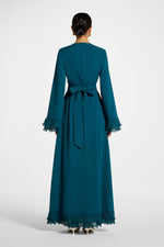 Plisse Sleeve Maxi Dress - Deep Sea