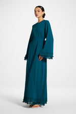 Plisse Sleeve Maxi Dress - Deep Sea