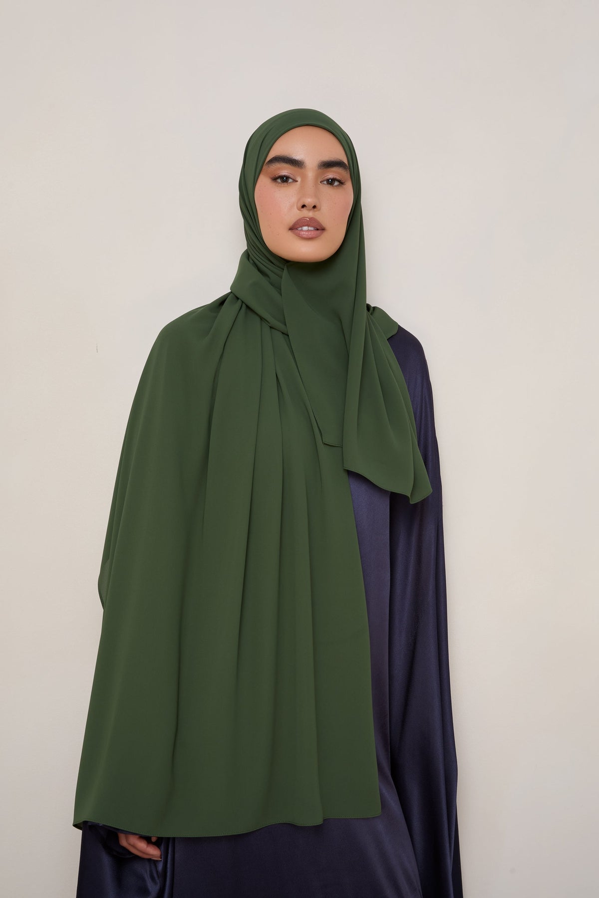 Premium Chiffon Hijab - Black Forest