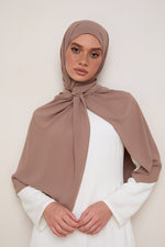 Premium Chiffon Hijab - Brownie
