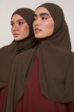 Premium Chiffon Hijab - Dark Truffle