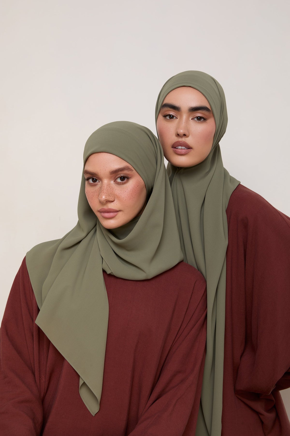 Premium Chiffon Hijab - Dusty Olive