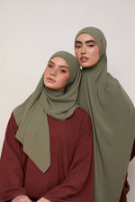 Premium Chiffon Hijab - Dusty Olive