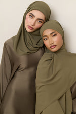 Premium Chiffon Hijab - Olive Bark