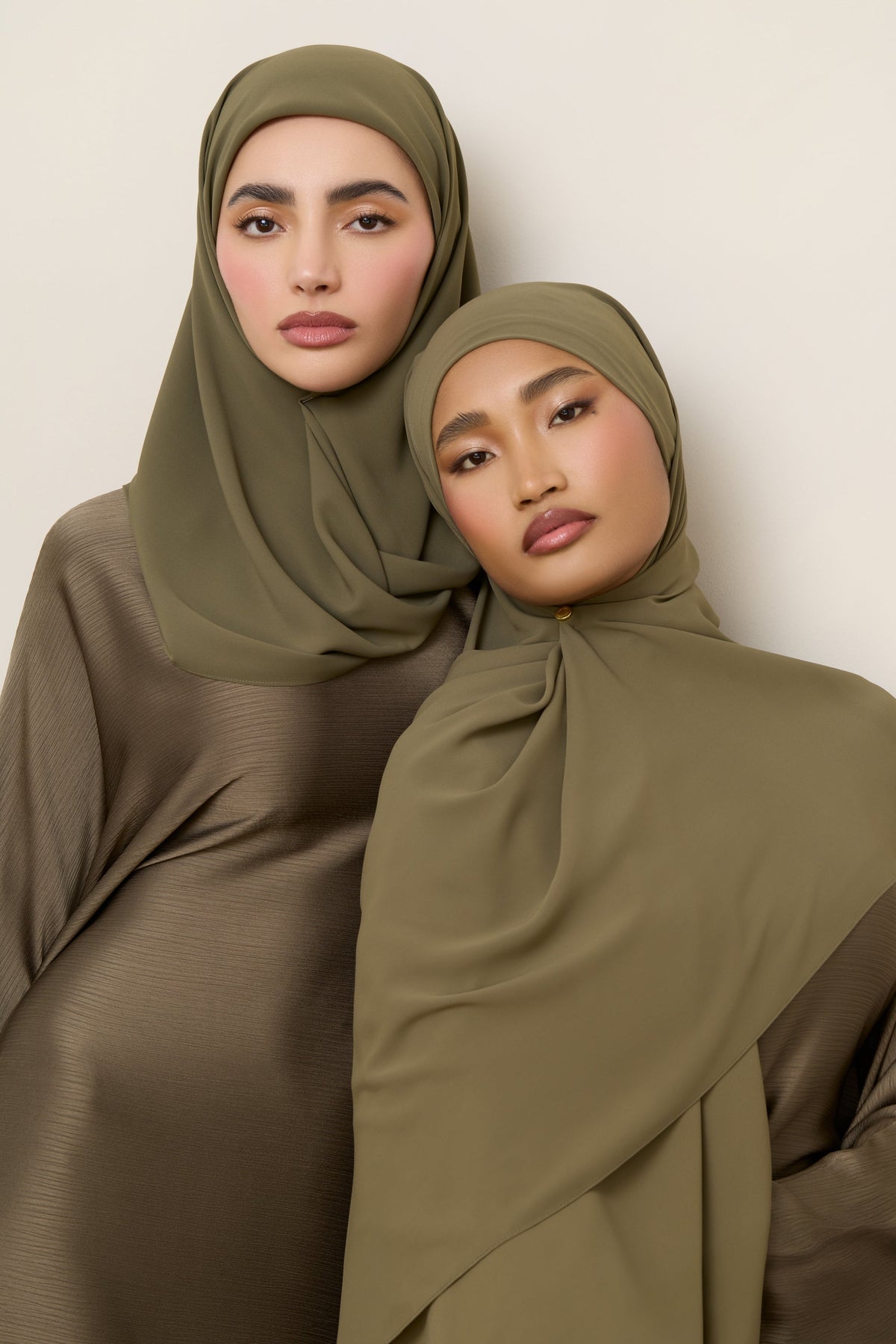 Premium Chiffon Hijab - Olive Bark