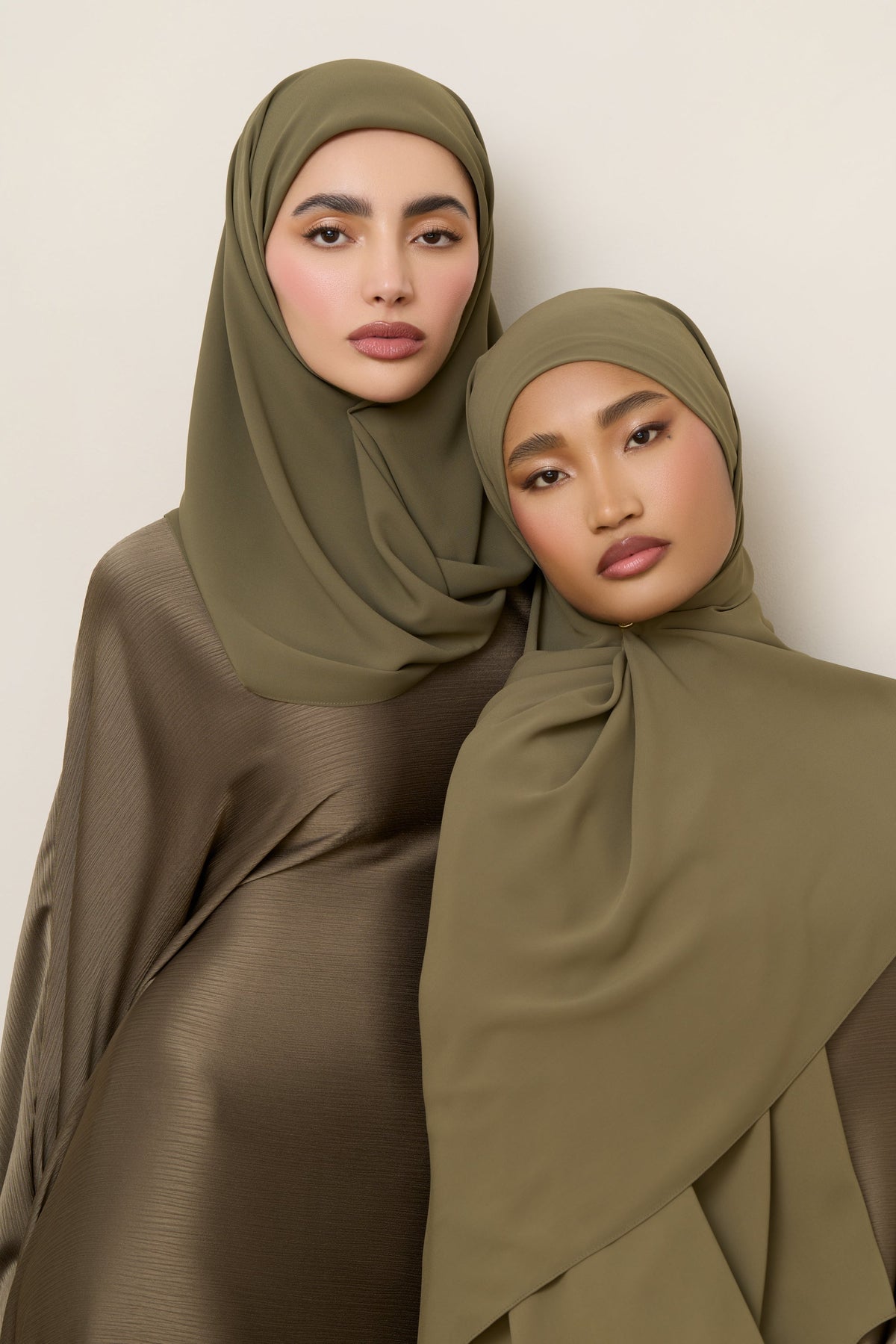 Premium Chiffon Hijab - Olive Bark
