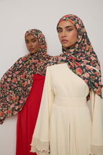 Printed Chiffon Hijab - Black Ditsy Floral